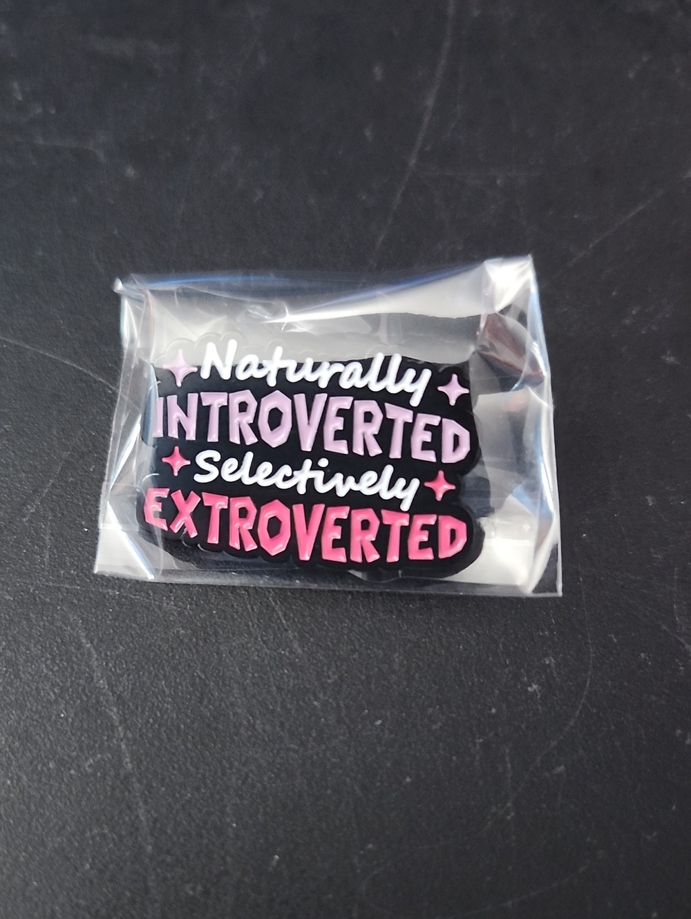 Naturally Introverted Selectively Extroverted Enamel Pin - Pink Gradient - Picture 4 of 4